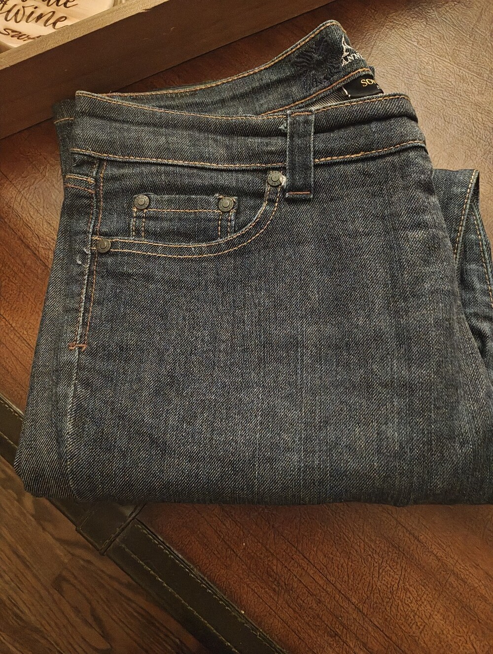 Anne Klein Women’s Boot Cut Jeans - Dark Blue Denim